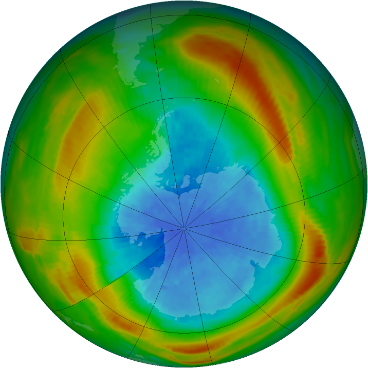 Antarctic ozone map for 24 September 1980